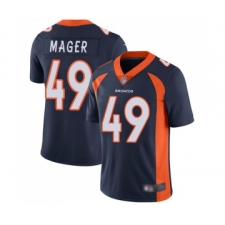 Men's Denver Broncos #49 Craig Mager Navy Blue Alternate Vapor Untouchable Limited Player Football Jersey