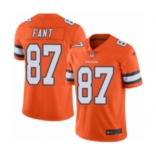 Men's Denver Broncos #87 Noah Fant Limited Orange Rush Vapor Untouchable Football Jersey