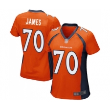 Women's Denver Broncos #70 Ja Wuan James Game Orange Team Color Football Jersey