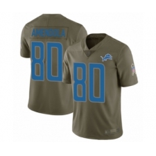 Youth Detroit Lions #80 Danny Amendola Limited Olive 2017 Salute to Service Football Jersey
