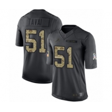 Men's Detroit Lions #51 Jahlani Tavai Limited Black 2016 Salute to Service Football Jersey