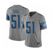 Men's Detroit Lions #51 Jahlani Tavai Limited Gray Inverted Legend Football Jersey