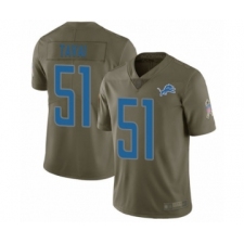 Men's Detroit Lions #51 Jahlani Tavai Limited Olive 2017 Salute to Service Football Jersey