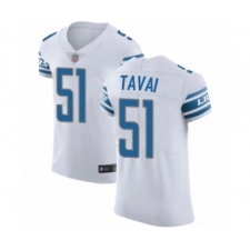 Men's Detroit Lions #51 Jahlani Tavai White Vapor Untouchable Elite Player Football Jersey