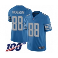 Men's Detroit Lions #88 T.J. Hockenson Blue Team Color Vapor Untouchable Limited Player 100th Season Football Jersey