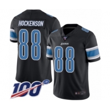 Men's Detroit Lions #88 T.J. Hockenson Limited Black Rush Vapor Untouchable 100th Season Football Jersey