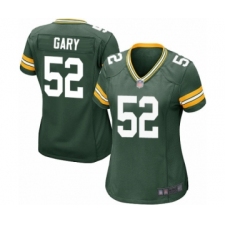 Women's Green Bay Packers #52 Rashan Gary Game Green Team Color Football Jersey