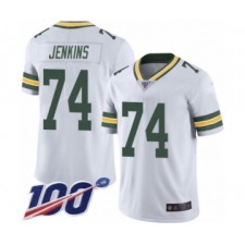 Men's Green Bay Packers #74 Elgton Jenkins White Vapor Untouchable Limited Player 100th Season Football Jersey