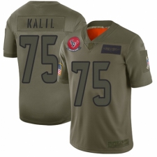 Men's Houston Texans #75 Matt Kalil Limited Camo 2019 Salute to Service Football Jersey