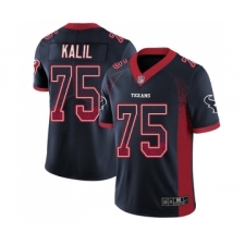 Men's Houston Texans #75 Matt Kalil Limited Navy Blue Rush Drift Fashion Football Jersey