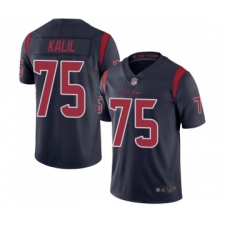 Men's Houston Texans #75 Matt Kalil Limited Navy Blue Rush Vapor Untouchable Football Jersey