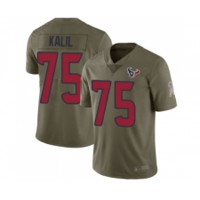 Men's Houston Texans #75 Matt Kalil Limited Olive 2017 Salute to Service Football Jersey