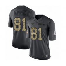 Men's Houston Texans #81 Kahale Warring Limited Black 2016 Salute to Service Football Jersey