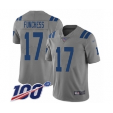 Youth Indianapolis Colts #17 Devin Funchess Limited Gray Inverted Legend 100th Season Football Jersey