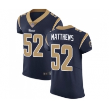 Men's Los Angeles Rams #52 Clay Matthews Navy Blue Team Color Vapor Untouchable Elite Player Football Jersey