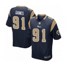 Men's Los Angeles Rams #91 Greg Gaines Game Navy Blue Team Color Football Jersey