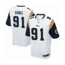 Men's Los Angeles Rams #91 Greg Gaines Game White Football Jersey