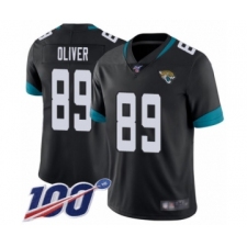 Men's Jacksonville Jaguars #89 Josh Oliver Black Team Color Vapor Untouchable Limited Player 100th Season Football Jersey