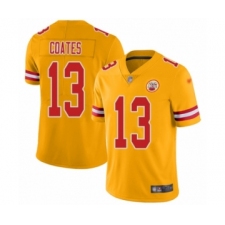 Men's Kansas City Chiefs #13 Sammie Coates Limited Gold Inverted Legend Football Jersey