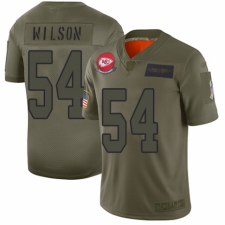 Youth Kansas City Chiefs #54 Damien Wilson Limited Camo 2019 Salute to Service Football Jersey