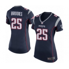Women's New England Patriots #25 Terrence Brooks Game Navy Blue Team Color Football Jersey