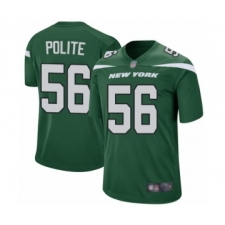 Men's New York Jets #56 Jachai Polite Game Green Team Color Football Jersey