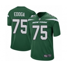 Men's New York Jets #75 Chuma Edoga Game Green Team Color Football Jersey