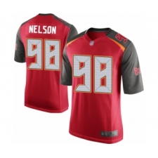 Men's Tampa Bay Buccaneers #98 Anthony Nelson Game Red Team Color Football Jersey