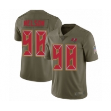 Men's Tampa Bay Buccaneers #98 Anthony Nelson Limited Olive 2017 Salute to Service Football Jersey