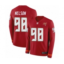 Men's Tampa Bay Buccaneers #98 Anthony Nelson Limited Red Therma Long Sleeve Football Jersey