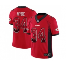 Youth Kansas City Chiefs #34 Carlos Hyde Limited Red Rush Drift Fashion Football Jersey