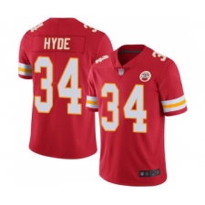 Youth Kansas City Chiefs #34 Carlos Hyde Red Team Color Vapor Untouchable Limited Player Football Jersey