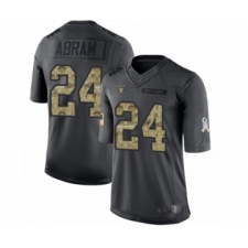 Men's Oakland Raiders #24 Johnathan Abram Limited Black 2016 Salute to Service Football Jersey