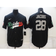 Men's Oakland Raiders #28 Josh Jacobs Black Mexico Nike Limited Jersey