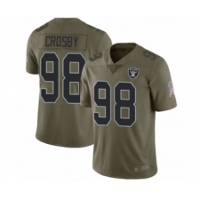 Men's Oakland Raiders #98 Maxx Crosby Limited Olive 2017 Salute to Service Football Jersey