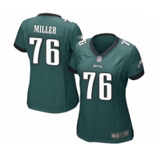 Women's Philadelphia Eagles #76 Shareef Miller Game Midnight Green Team Color Football Jersey