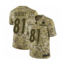 Men's Pittsburgh Steelers #81 Zach Gentry Limited Camo 2018 Salute to Service Football Jersey