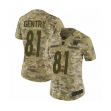Women's Pittsburgh Steelers #81 Zach Gentry Limited Camo 2018 Salute to Service Football Jersey