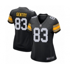 Women's Pittsburgh Steelers #83 Zach Gentry Game Black Alternate Football Jersey