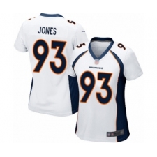 Women's Denver Broncos #93 Dre'Mont Jones Game White Football Jersey