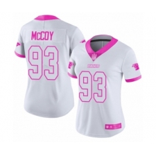 Women's Carolina Panthers #93 Gerald McCoy Limited White Pink Rush Fashion Football Jersey