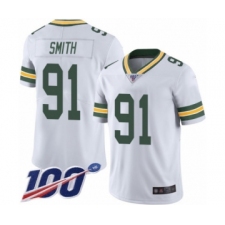 Men's Green Bay Packers #91 Preston Smith White Vapor Untouchable Limited Player 100th Season Football Jersey