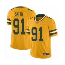 Youth Green Bay Packers #91 Preston Smith Limited Gold Inverted Legend Football Jersey