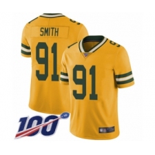 Youth Green Bay Packers #91 Preston Smith Limited Gold Rush Vapor Untouchable 100th Season Football Jersey
