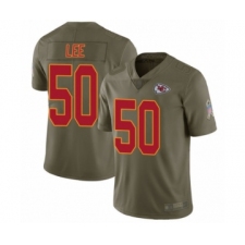 Men's Kansas City Chiefs #50 Darron Lee Limited Olive 2017 Salute to Service Football Jersey
