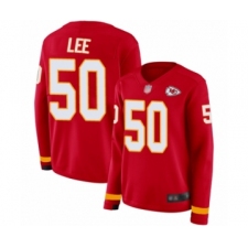 Women's Kansas City Chiefs #50 Darron Lee Limited Red Therma Long Sleeve Football Jersey