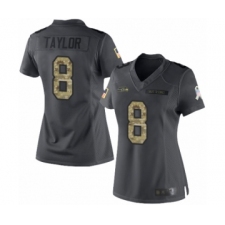 Women's Seattle Seahawks #8 Jamar Taylor Limited Black 2016 Salute to Service Football Jersey