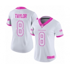 Women's Seattle Seahawks #8 Jamar Taylor Limited White Pink Rush Fashion Football Jersey