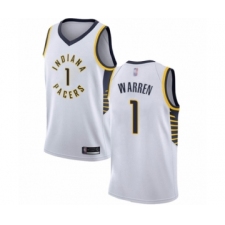 Men's Indiana Pacers #1 T.J. Warren Authentic White Basketball Jersey - Association Edition