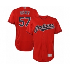 Men's Cleveland Indians #57 Shane Bieber Scarlet Alternate Flex Base Authentic Collection Baseball Jersey